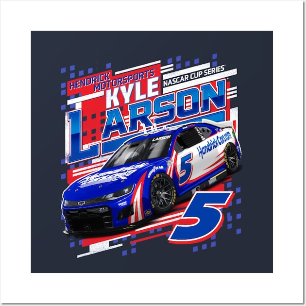 Kyle Larson Navy Draft Wall Art by stevenmsparks